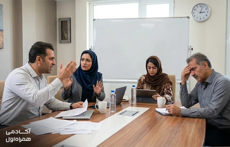 نمونهای از اشتباهات رایج در مذاکره مانند نداشتن آمادگی، گوش ندادن فعال و تمرکز بیش از حد بر مواضع که باعث کاهش احتمال توافق میشوند.