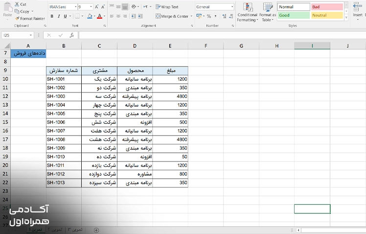 نمایش جدول خرید در Power Query اکسل بهعنوان داده ورودی برای پردازش، مقایسه اطلاعات و پیدا کردن مغایرتها.