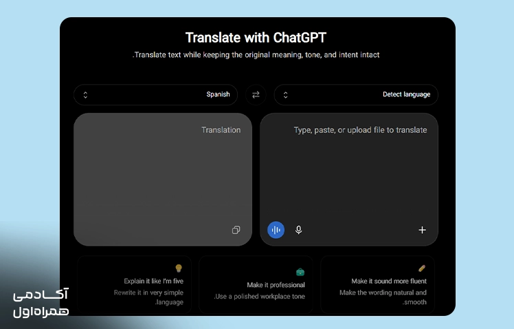 قابلیت GPT Translate برای ترجمه متن با هوش مصنوعی و استفاده از ChatGPT بهعنوان ابزار ترجمه آنلاین