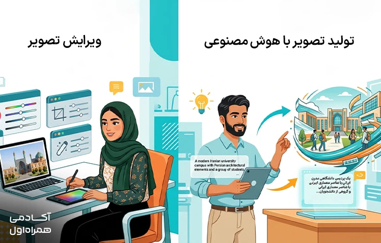 مقایسه ادیت عکس با چت جی پی تی و ساخت عکس با هوش مصنوعی برای بررسی تفاوت میان ویرایش یک تصویر موجود و تولید تصویر جدید